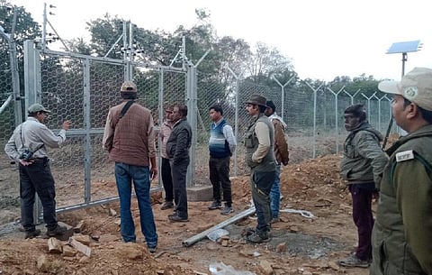 Construction of two helipads by the PWD of Sheopur is also ongoing inside the park. Photo: Kuno National Park