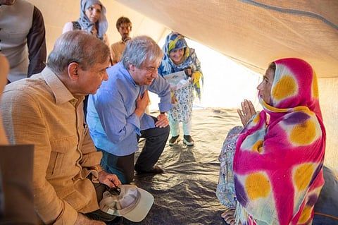 Antonio Guterres was visiting Karachi, Pakistan, which was devastated by floods recently. Photo: @antonioguterres / twitter