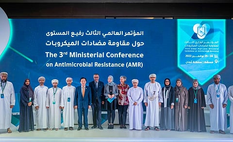 WHO Director-General, Tedros Adhanom Ghebreyesus at the event in Muscat, Oman. Photo: @OmaniMOH / Twitter
