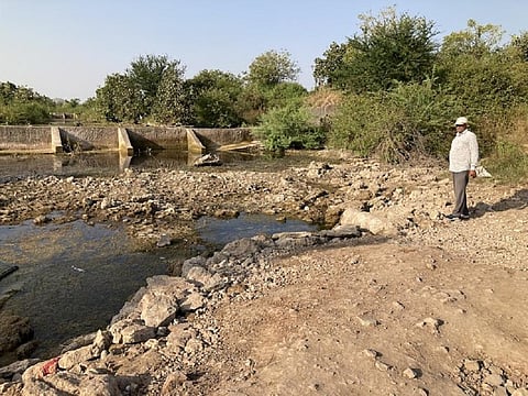 A community managed check dam constructed on a stream
passing through Pransla village. Photo: Faraz Ahmad