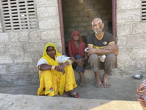 Nojidevi (centre) with her daughter and son-in-law. Photo: Himanshu Nitnaware
