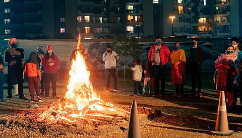 A Lohri bonfire during the COVID-19 pandemic years. Photo: iStock