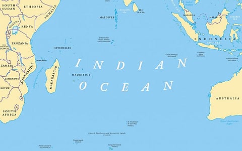 The Indian Ocean, with Australia and Madagascar. Photo: iStock