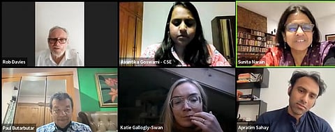 Screen grab of CSE's webinar on DTE's cover story regarding global trade. 