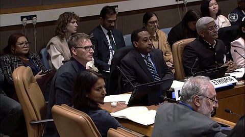 Screen grab of event. Jal Shakti Minister Gajendra Singh Shekhawat is seen to the right. Credit: United Nations
