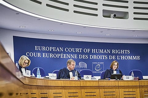 The hearing at Strasbourg. Photo: @ECHR_CEDH