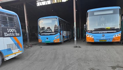 Himachal Pradesh was the front runner in establishing the e-bus programme in the country. However,  it has hit a roadblock as there is no clear policy pathway to address the unique challenges of the hills. Photo: Anumita Roychowdhury