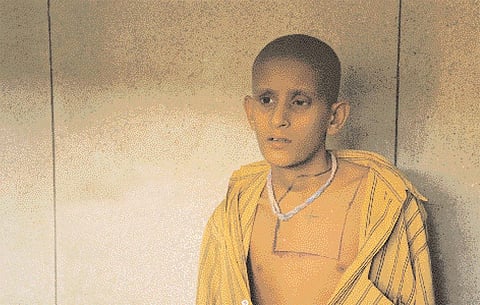 A young patient of cancer at New Delhi’s All India Institute of Medical Sciences (Photo: Amit Shanker)