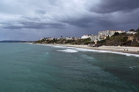 El Niño events tend to be much larger and more intense than La Niña events. In picture, an El Nino rainstorm approaches San Clemente Beach in California, US in December 2015. Photo: iStock