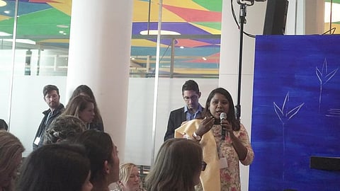 Archana Soreng of the Khadia tribal community, India and former Youth Advisor to the United Nations Secretary General, speaks at the side event on June 7 at Bonn
