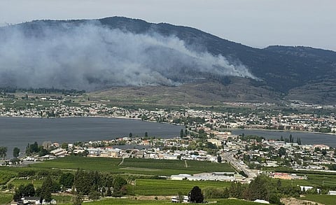 This photo was tweeted by Richard Cannings, MP for the federal riding of South Okanagan-West Kootenay since 2015. It shows Osoyoos at 9 am, July 30.