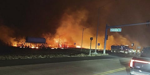 Fires burn in Lahaina, Hawaii, on Aug. 8, 2023. Zeke Kalua/County of Maui via AP