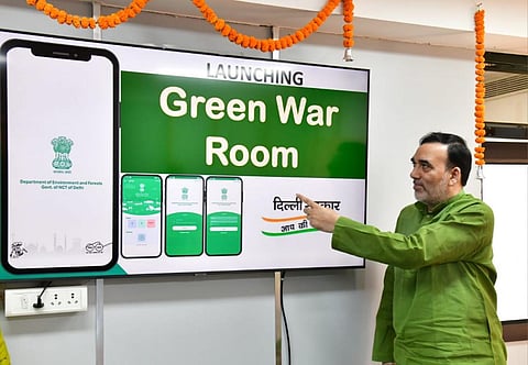 Delhi Environment Minister Gopal Rai launching the green war room. Photo: @AapKaGopalRai / X (previously Twitter)