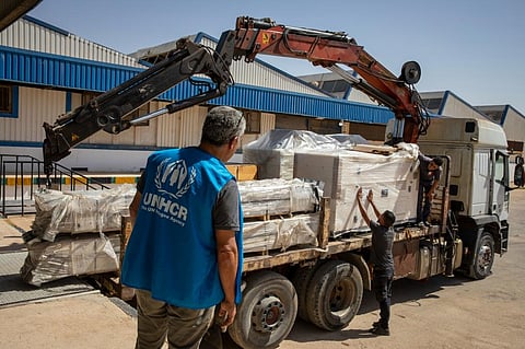 Relief work in Libya after the country faced huge losses following floods due to a medicane in September 2023. Photo:  UNHCRLibya / X (formerly Twitter)