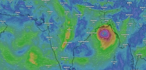 A Windy map showing 'Hamoon'