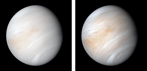 The clouded globe of Venus captured by NASA's Mariner 10 spacecraft. Photo: NASA / JPL-Caltech