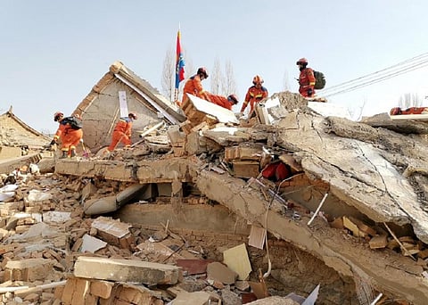 Over 100 have died in Gansu region, China. Photo: @XHNews / (formerly Twitter)

