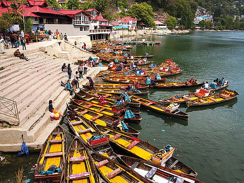 There has been large-scale construction near the Naini lake, the only source of water for Naintal in Uttarakhand. Over the past few years,the lake has been 
drying up   
