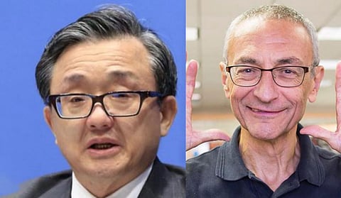 Liu Zhenmin of China (left) and John Podesta of the United States. Photos: @UNESCAP and @johnpodesta / X (formerly Twitter)