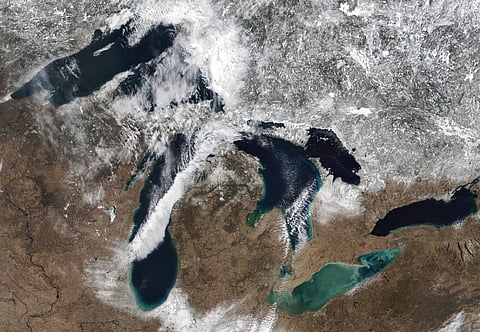 Satellite photo shared by NOAA and NASA