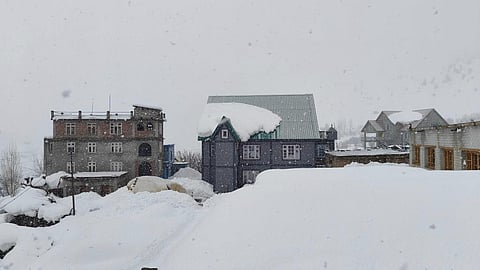 Heavy snowfall in Rashel village, Lahaul Spiti district, Himachal Pradesh. Photo: Rohit Prashar