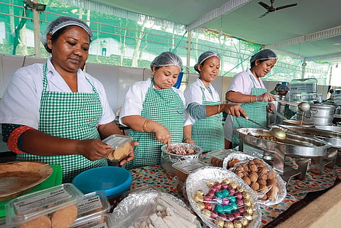 The Adheba 
self-help group provides direct employment to 200 women and maintains a vast network of 3,500 chefs and caterers across Kerala  (Photograph: K A Shaji)
 