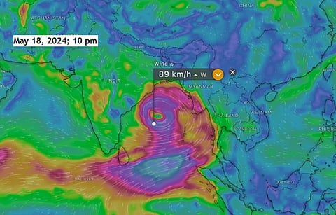 The weather visualisation website Windy.com showed the formation of a low-pressure area on May 21. 