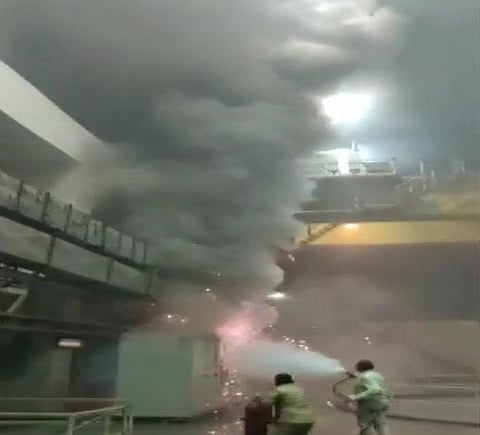At least six have been admitted to hospital and search is on for nine missing workers. Photo: ANI