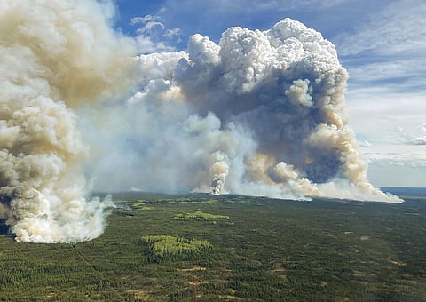The Parker Lake wildfire in Canada prompted an evacuation order and emergency alert for the town of  Fort Nelson in British Columbia province on May 13 (Photograph: Reuters)