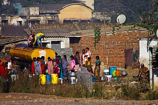 A water tanker near Raipur, Chhattisgarh
