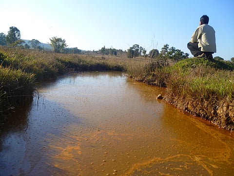 Leachate from Malajkhand Copper Mine by Hindustan Copper Ltd affected people in hundreds of villages and wildlife in Kanha National Park. Balaghat, Madhya Pradesh, 2013. 