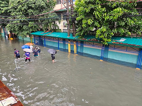 Flood in Quiapo, Manila due to typhoon Gaemi