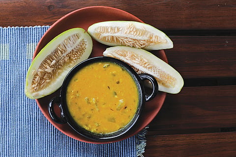 In Andhra Pradesh and Telangana, culinary melon is  called dosakaya and used to make a dal