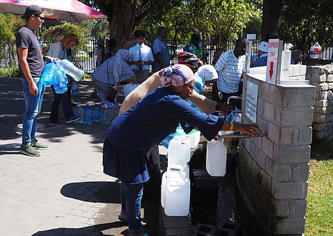 Capetonians queue for water as their taps threaten to run dry