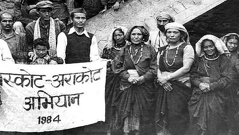 Participants of the second Askot-Arakot Abhiyan in 1984, 