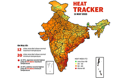 Daily heat tracker: 12 cities record above-normal maximum temperature