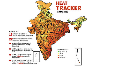 Daily heat tracker: 15 cities record above-normal maximum temperature