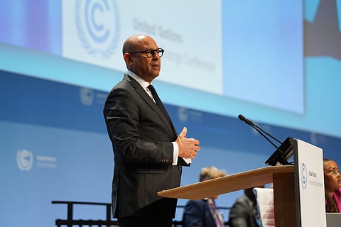 Simon Stiell,  executive secretary of the UNFCCC, speaking at June Climate Meetings in Bonn, Germany.