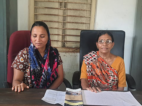Jaya Ben (right), Raningpara village's new sarpanch, is accompanied by Jagruti Ben, who has been elected panch. 