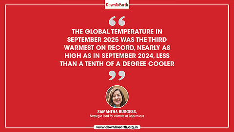 September 2025 third warmest on record