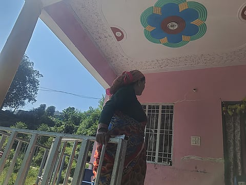 Uma Devi's house in Semi village, Rudraprayag district, is developing cracks.