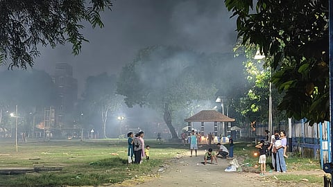 Heavy smoke covered parks of Kolkata on Diwali day, pointing to the localised impact of fireworks