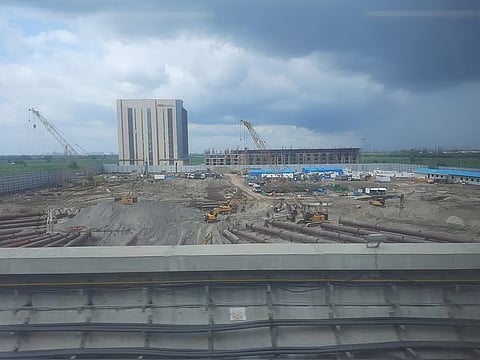 Microsoft's campus under construction. 