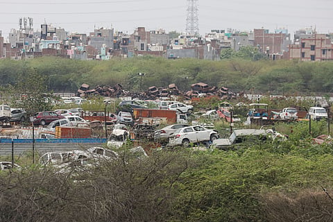 Growing graveyard of vehicles in Delhi