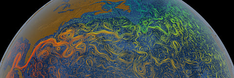 The Gulf Stream shifts warm water across the Atlantic to Europe. 