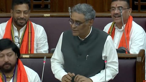 State Finance Minister Swapan Dasgupta presenting the budget on June 22, 2026.