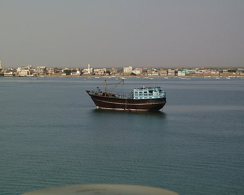 View of the Mocha port city on the Red Sea coast.