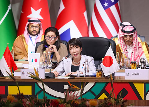 Prime Minister of Japan Sanae Takaichi at the G20 Johannesburg Summit in 2025. UN Women report found political power remains overwhelmingly held by men. 