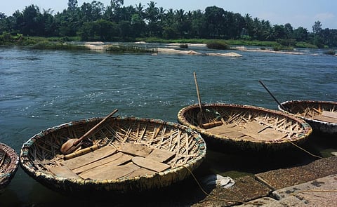 Traditional coracle boats moored on the banks of Cauvery in Kaveri Sangama in Kodagu, back in 2014. Photo: iStock
