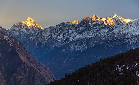 Sunset over Nanda Devi seen from Joshimath, Uttarakhand, India. Photo for representation: iStock 